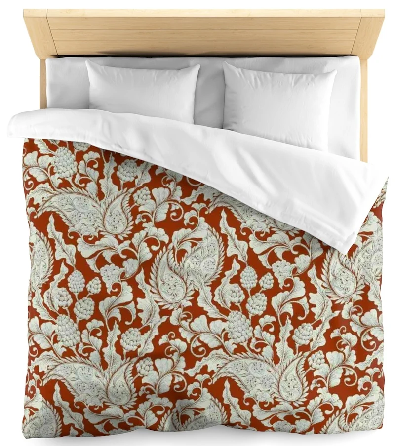 Fleurs Paisley cachemire motif Toile de Jouy fleuri au mètre rideau couette rouge