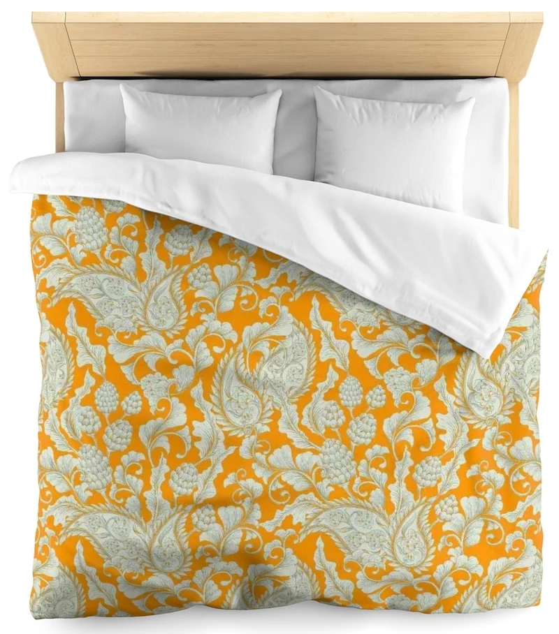Fleurs Paisley cachemire motif Toile de Jouy jaune fleuri au mètre rideau couette