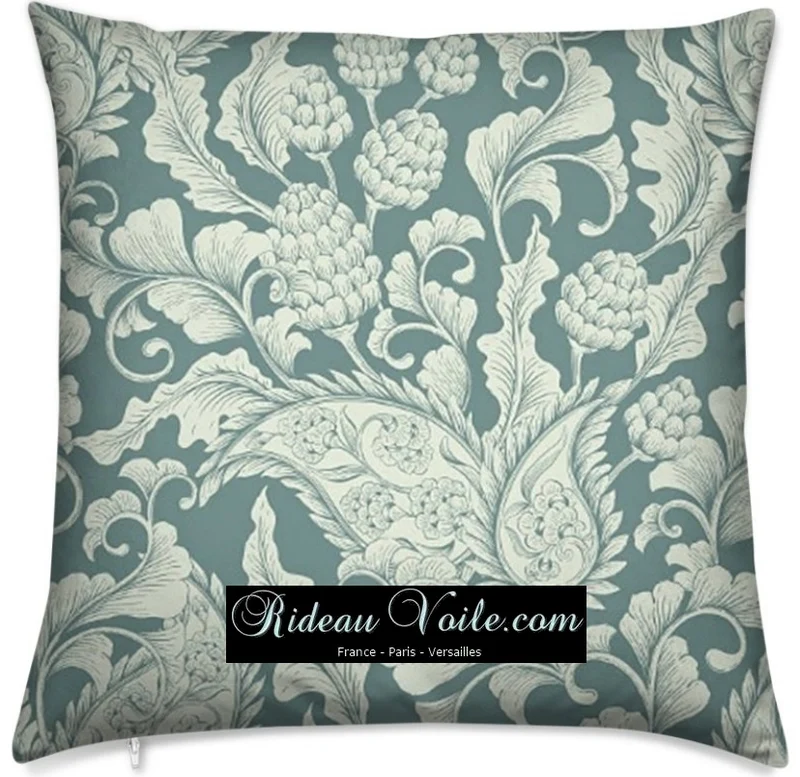 Fleurs Paisley cachemire motif Toile de Jouy au mètre rideau couette coussin vert