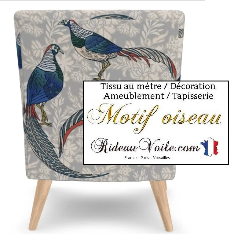 Oiseaux fleurs tissu éditeur d'ameublement confection rideau coussin voilage