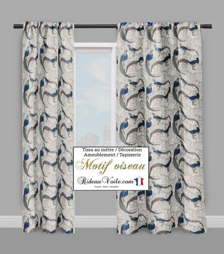 Oiseaux fleurs tissu éditeur d'ameublement confection rideau coussin voilage