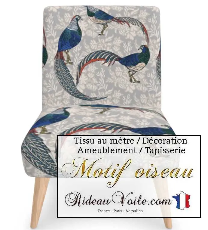 Oiseaux fleurs tissu éditeur d'ameublement confection rideau coussin voilage
