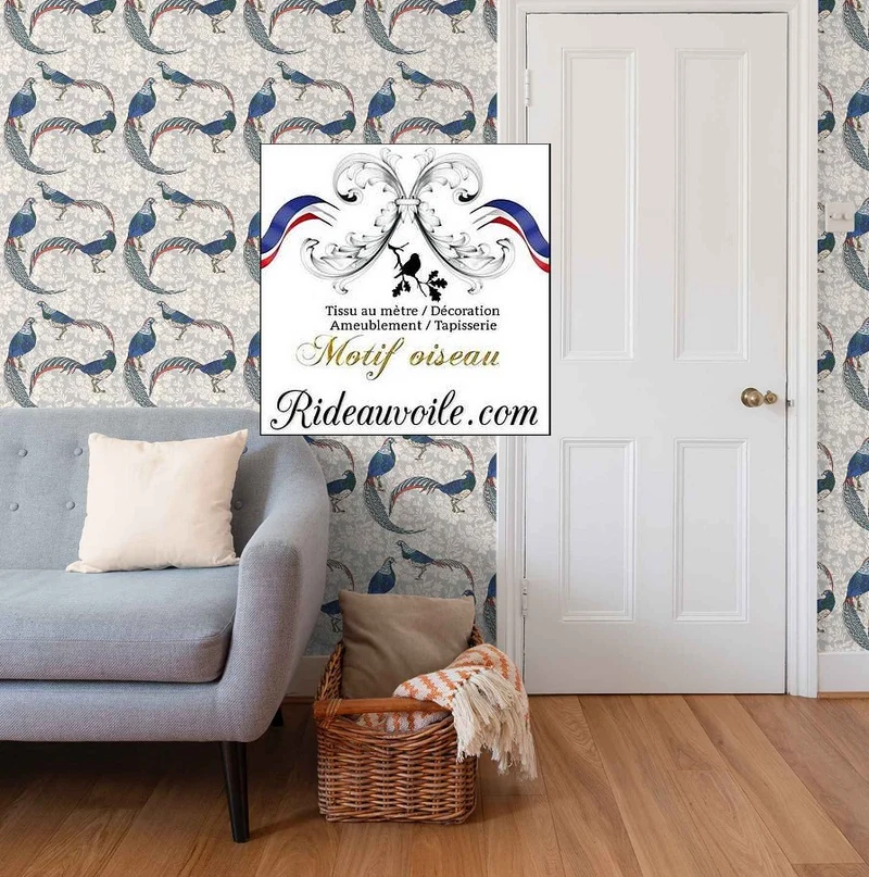 Oiseaux fleurs tissu éditeur d'ameublement confection rideau coussin voilage