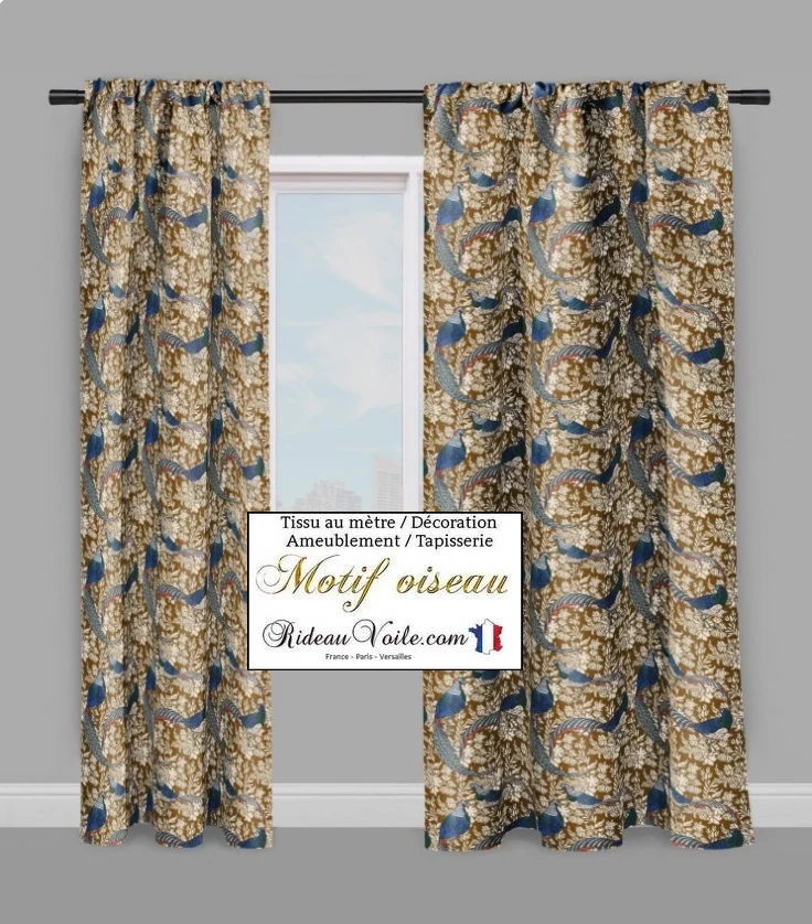 Motif oiseaux décoratrice intérieur fleur Tissu mètre imprimé rideau coussin couette