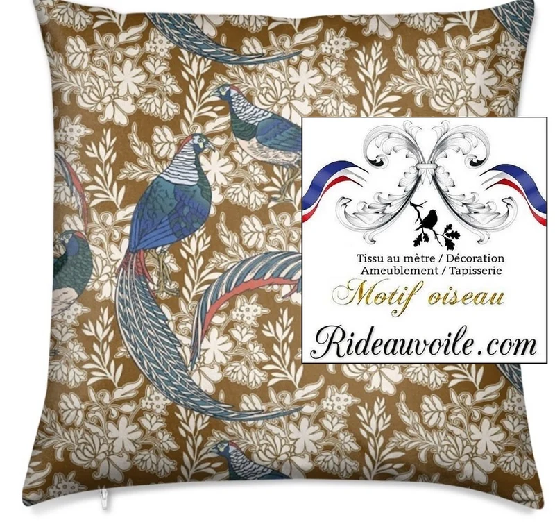 Motif oiseaux décoratrice intérieur fleur Tissu mètre imprimé rideau coussin couette