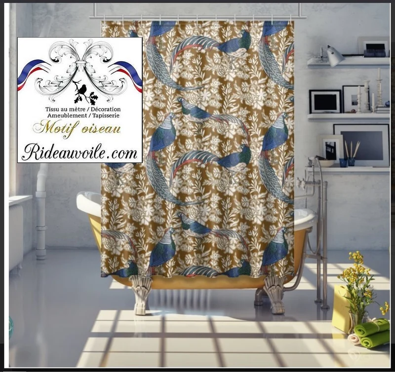 Motif oiseaux décoratrice intérieur fleur Tissu mètre imprimé rideau coussin couette