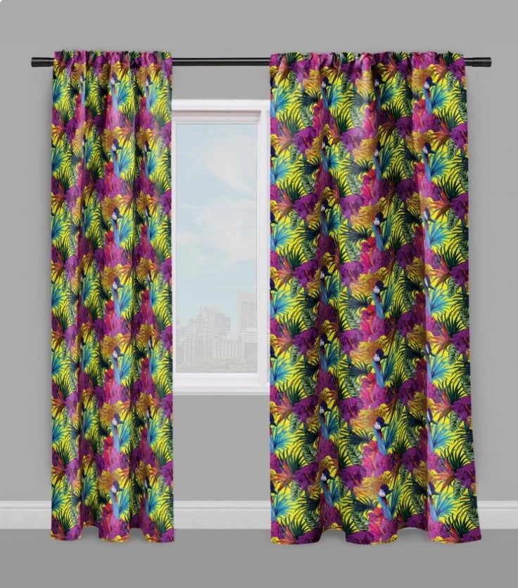 Tissu ameublement mètre motif oiseaux Exotique fleur Tropical rideau coussin couette