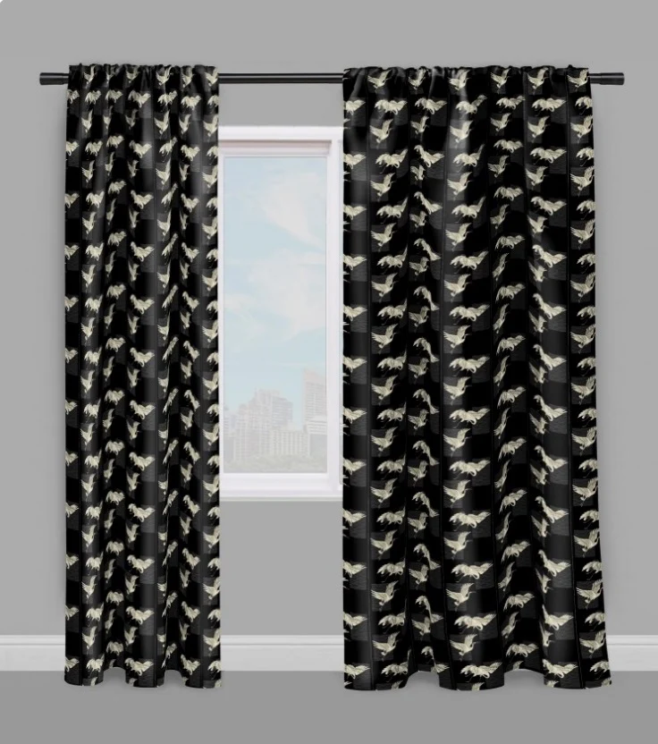Tissu au mètre motif oiseaux grue du Japon rideau coussin couette voilage Asiatique