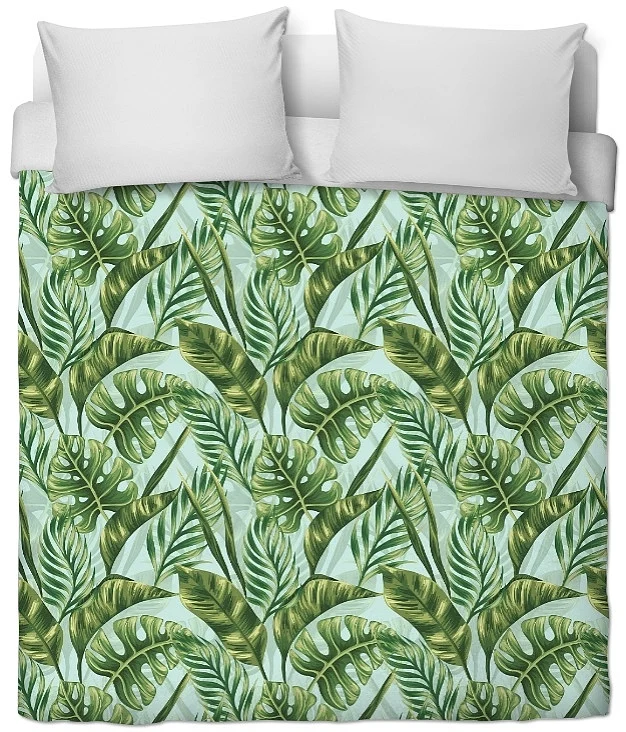 Tissu fond bleu ameublement mètre motif Tropical Exotique rideau couette coussin