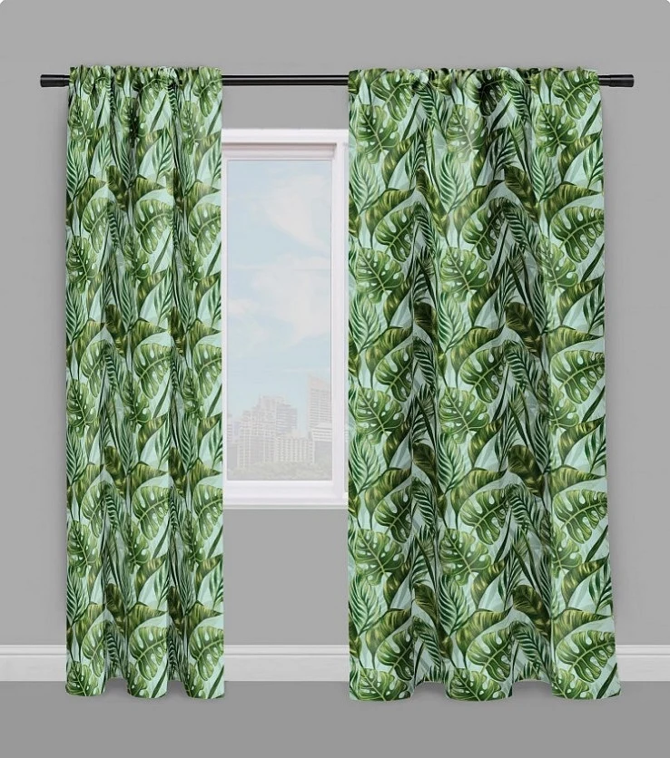 Tissu fond bleu ameublement mètre motif Tropical Exotique rideau couette coussin