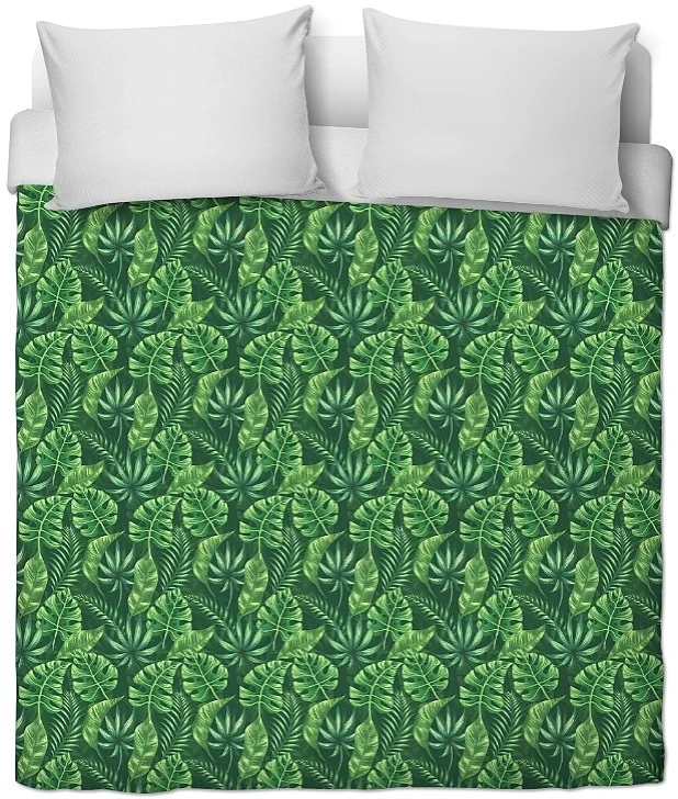 Tissu au mètre Tropical Exotique motif grande feuille verte rideau couette coussin