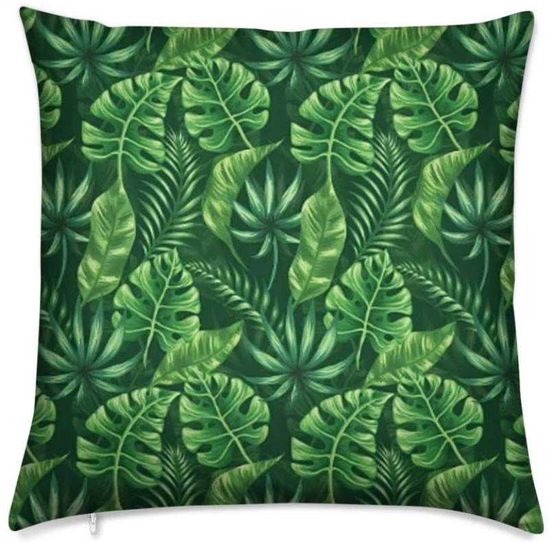 Tissu au mètre Tropical Exotique motif grande feuille verte rideau couette coussin