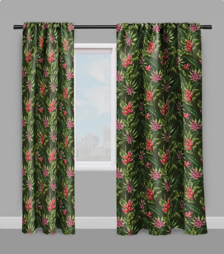 Fleur Tropical Exotique tissu mètre motif Plante jungle rideau couette coussin