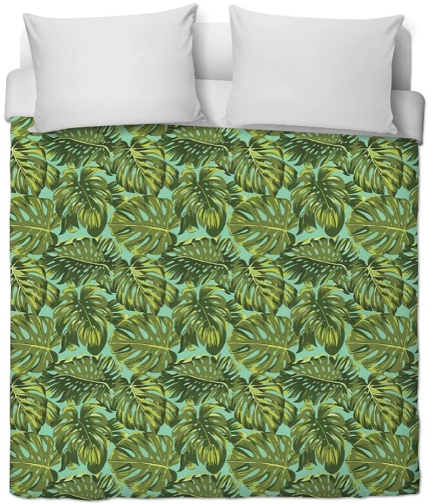 Tissu au mètre motif grandes feuilles rideau couette coussin Tropical Exotique