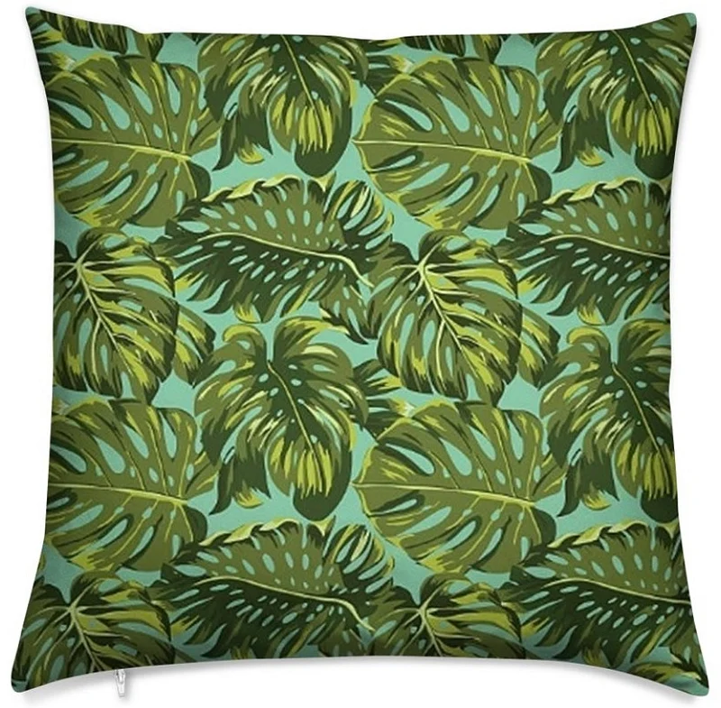 Tissu au mètre motif grandes feuilles rideau couette coussin Tropical Exotique