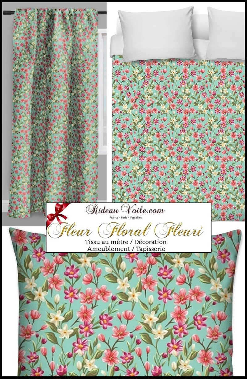 Tissu ameublement mètre motifs fleurs feuilles rideau couette coussin imprimé Liberty
