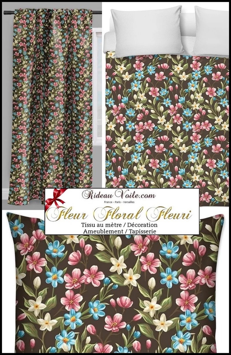 Tissu ameublement habillement imprimé floral Motif fleur au mètre rideau couette
