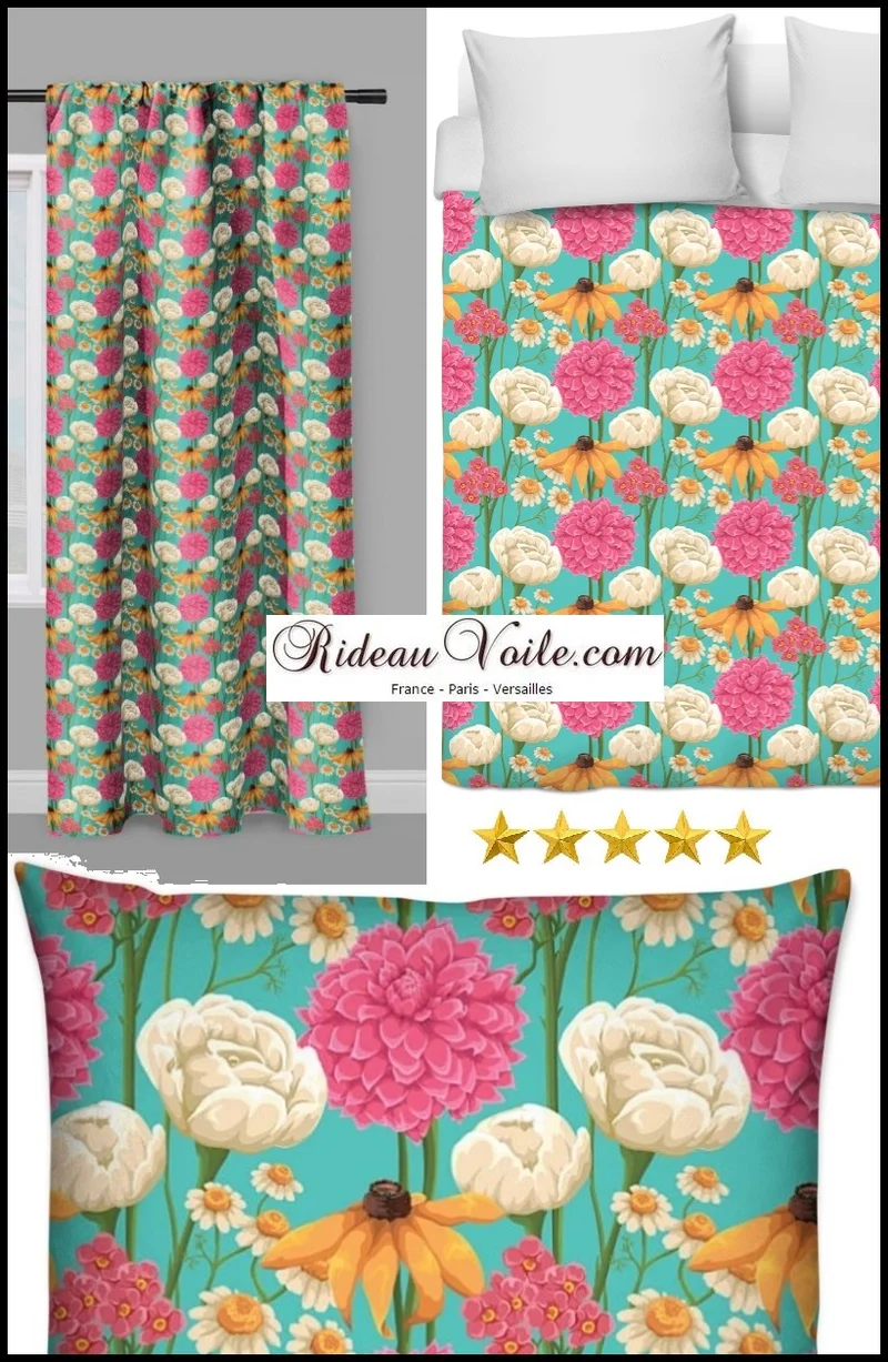 Tissu à fleur mètre rideau couette flower print fabric زهرة طباعة النسيج Blumendruck Stoff