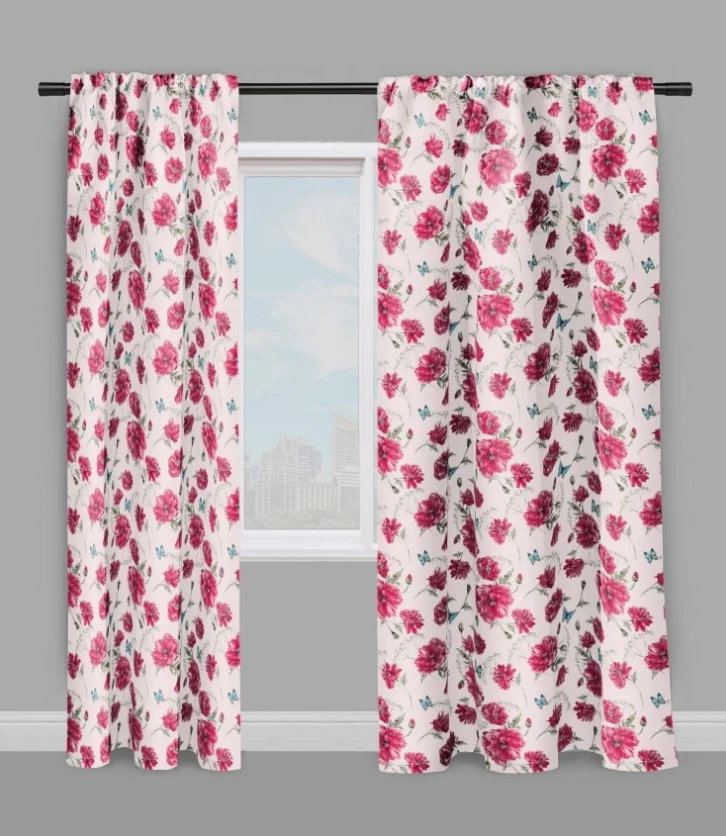 Tissu ameublement mètre motif à fleurs rideau couette siège voilage flowers fabrics