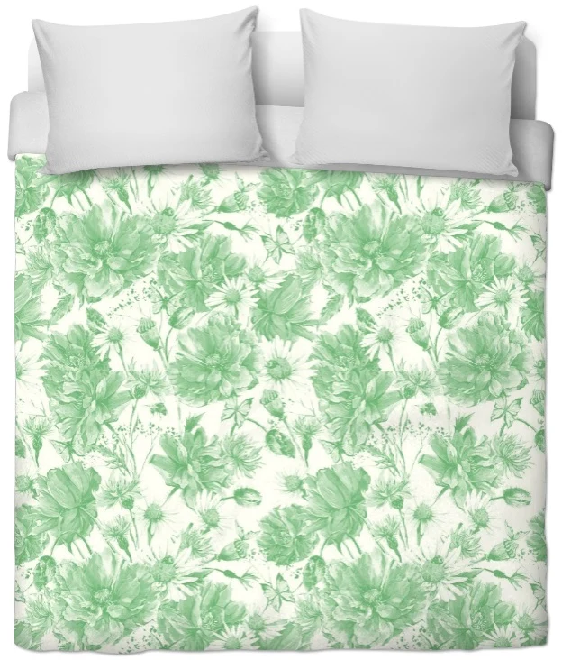 Tissu ameublement mètre vert motif à fleurs rideau couette toile tapisserie fauteuil