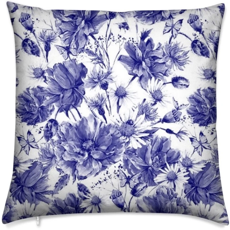 Boutique tissu ameublement mètre bleu fleuris motif fleurs rideau Paris Versailles déco