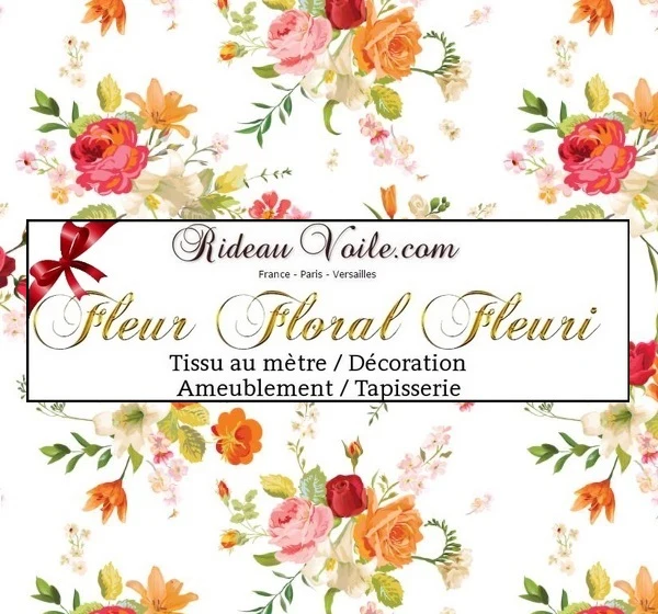 Rideauvoile ameublement Tissu fleuri au mètre rideau couette coussin motif floral fleur