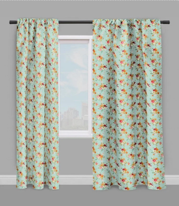 Tissu imprimé floral botanique automne au mètre motif fleurs rideau couette voilage