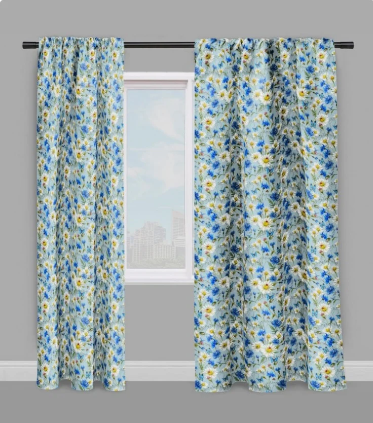 Tissu au mètre fleuri imprimé motif fleur rideau couette coussin