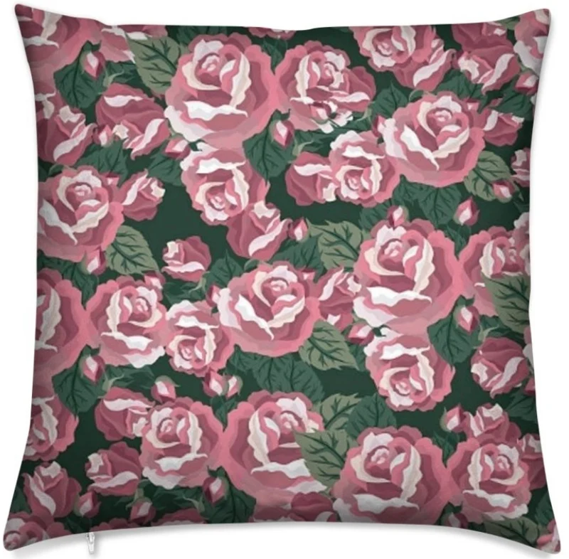 Tissu ameublement mètre rideau couette motif rétro vintage imprimé fleurs Roses