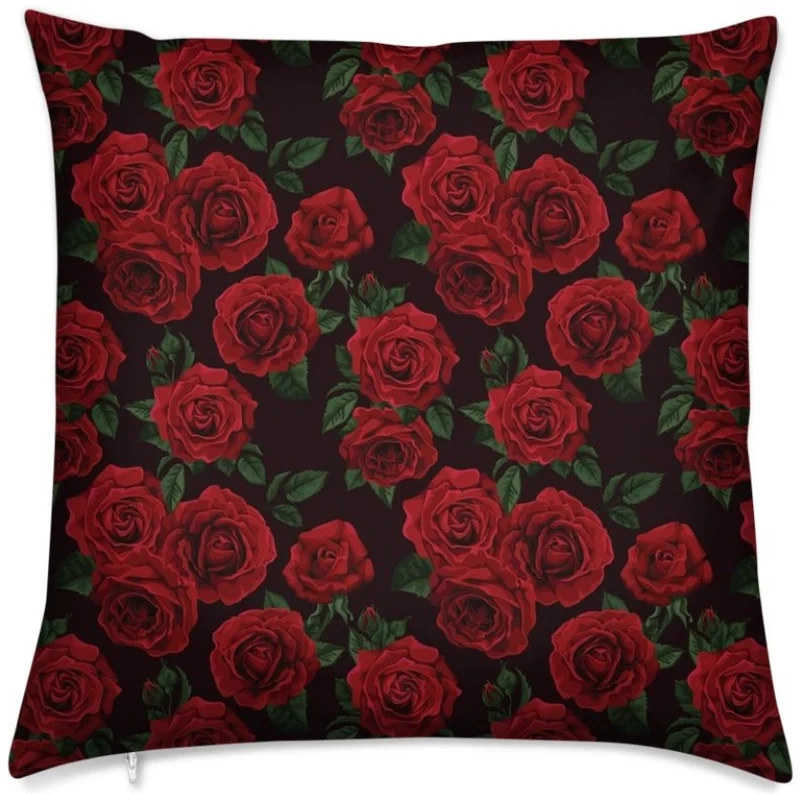 Imprimé Fleurs de Roses rouge motif tissu ameublement au mètre rideau couette