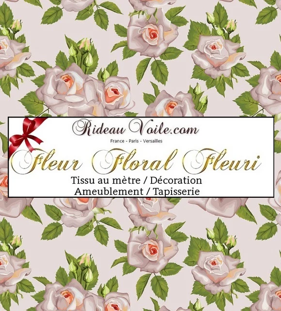 Motif imprimé Fleurs de Roses tissu au mètre rideau Blomstertrykk stoff etter måleren
