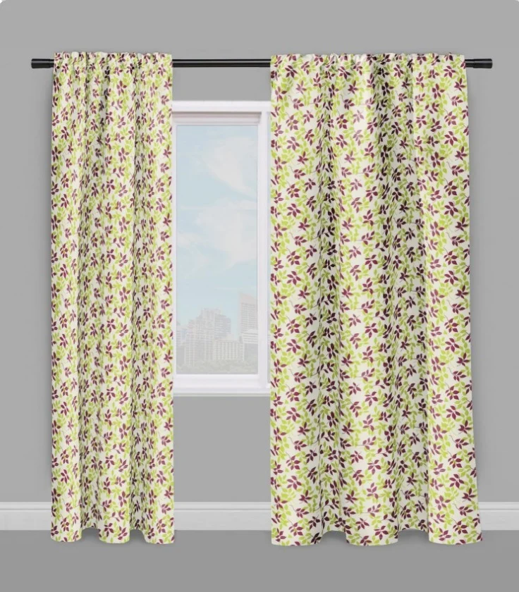 Tissu ameublement motif feuilles au mètre rideau Tessuto con motivi floreali a metro
