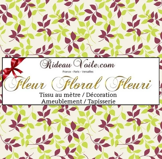 Tissu ameublement motif feuilles au mètre rideau Tessuto con motivi floreali a metro
