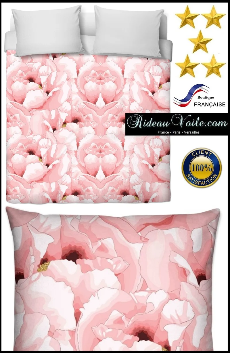 Motif imprimé Larges pétales fleurs tissu au mètre ameublement tapisserie rose