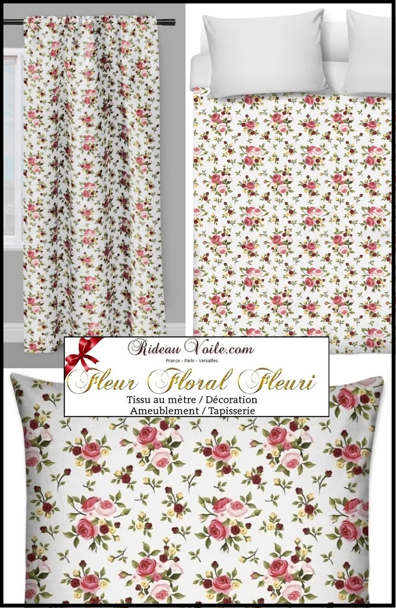 Tapisserie motif fleurs Roses tissu ameublement mètre rideau couette Tapisserie