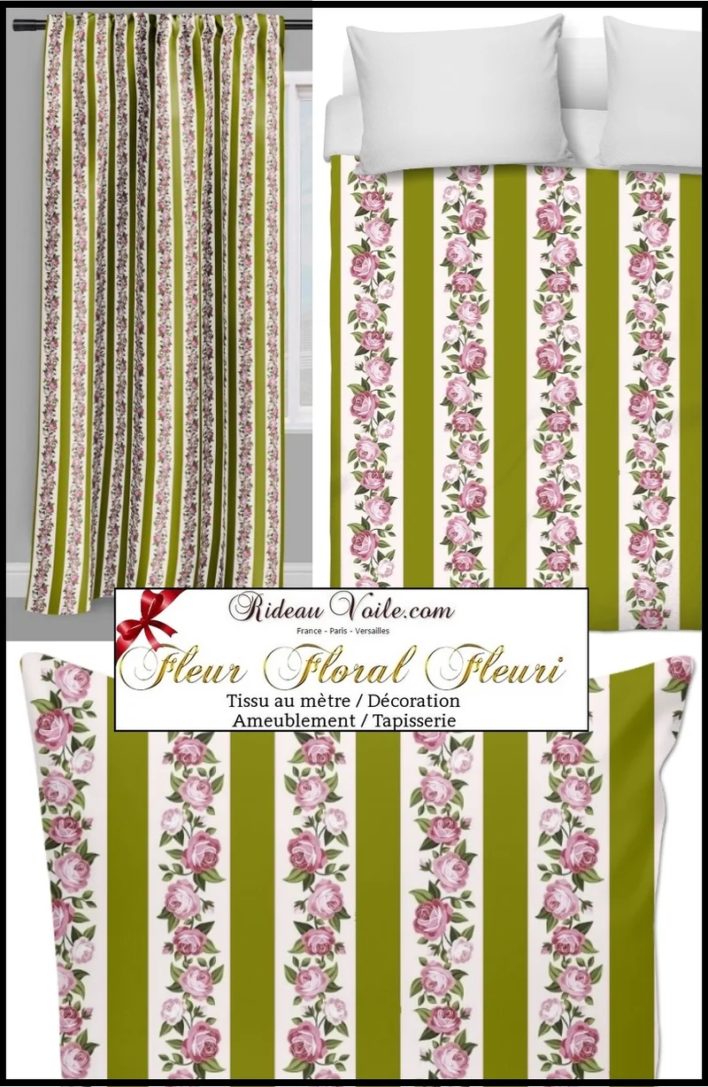Tapisserie sièges motif Empire fleuri tissu mètre rideau fleur Roses rayé Baroque
