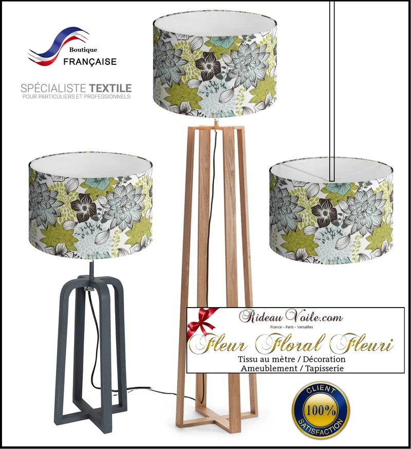 Tissu motif fleurs ameublement tapisserie au mètre rideau voilage couette fauteuil