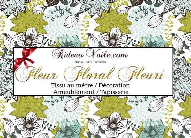 Tissu motif fleurs ameublement tapisserie au mètre rideau voilage couette fauteuil
