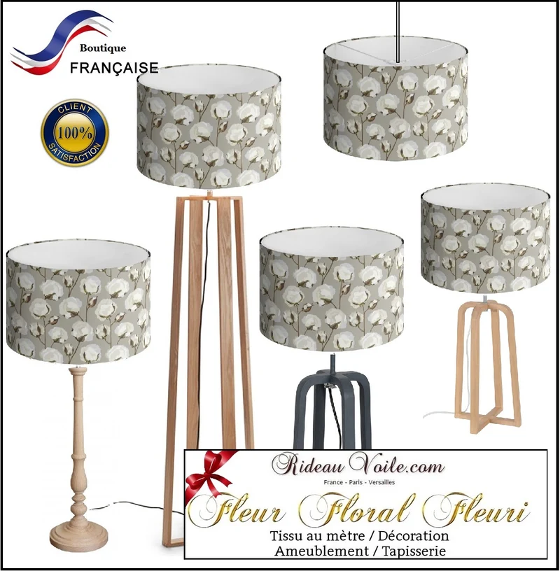 Boutique tissu ameublement haut gamme motif imprimé fleur coton mètre rideau