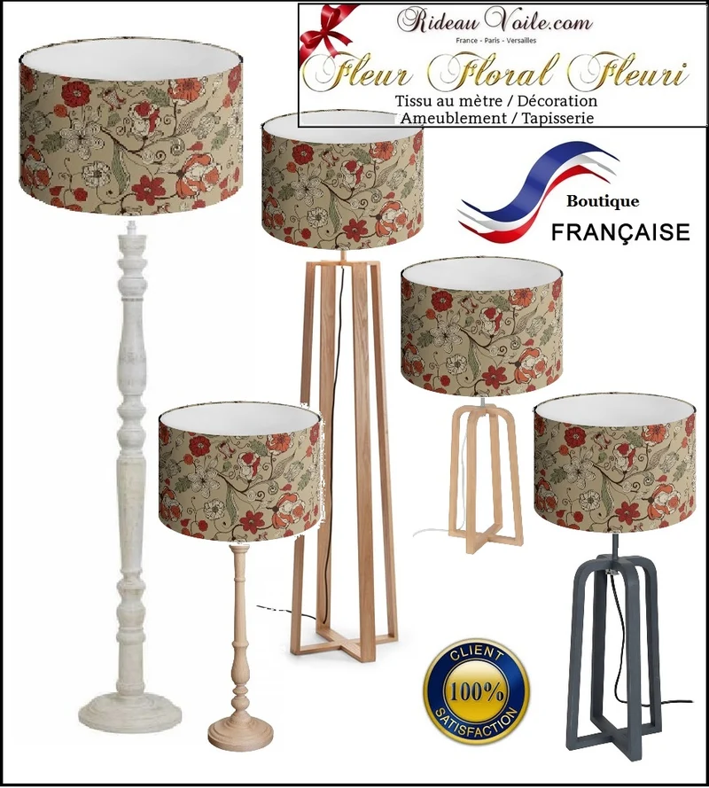 Tissu ameublement motif floral mètre rideau voilage Blumen Stoff Gardinenstoff Floral