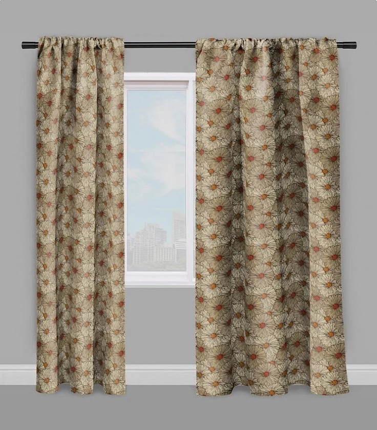 Tissu imprimé motif floral fleuri mètre fleurs rideau Blumen Stoff Gardinenstoff Floral