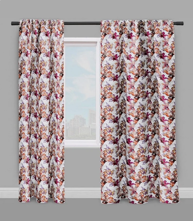 Tissu ameublement motif fleuri papillon mètre imprimé fleurs rideau couette voilage