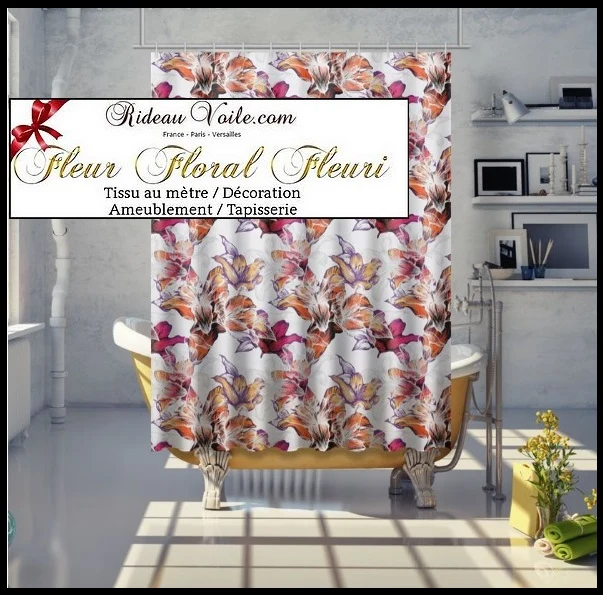 Tissu ameublement motif fleuri papillon mètre imprimé fleurs rideau couette voilage