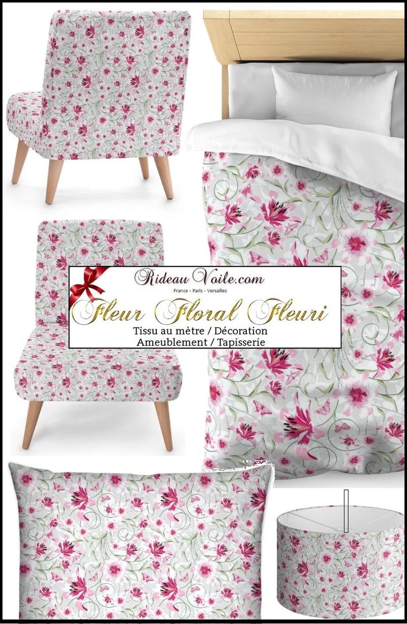 Magasin tissu fleuri ameublement mètre imprimé fleurs rideau couette cortina floral