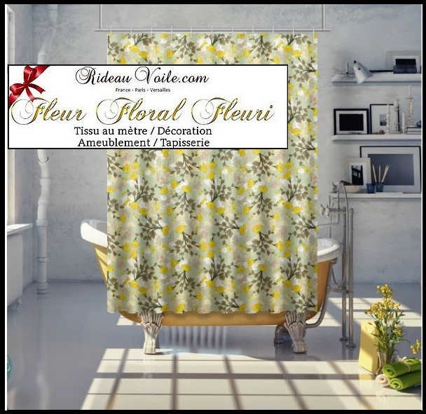 Tissu ameublement tapisserie au mètre imprimé fleurs rideau occultant ignifugé