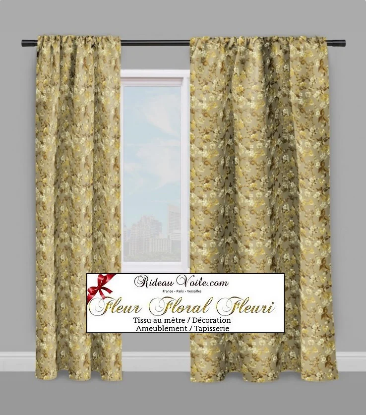 Tissu fleuri ameublement floral au mètre imprimé fleurs voilage rideau occultant tapisserie