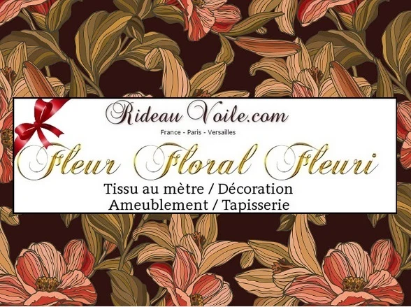 Tissu ameublement mètre motif fleur rideau couette voilage Upholstery fabric meter