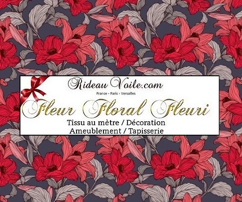 Tissu ameublement au mètre fleuri fleur confection rideau coussin couette sur mesure