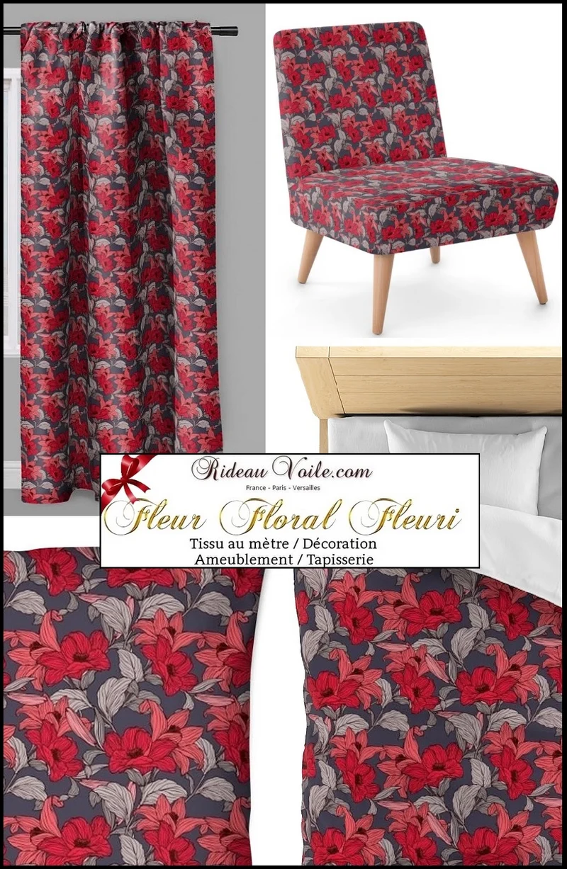 Tissu ameublement mètre floral imprimé fleur rideau coussin couette Tessuto tende a fiori