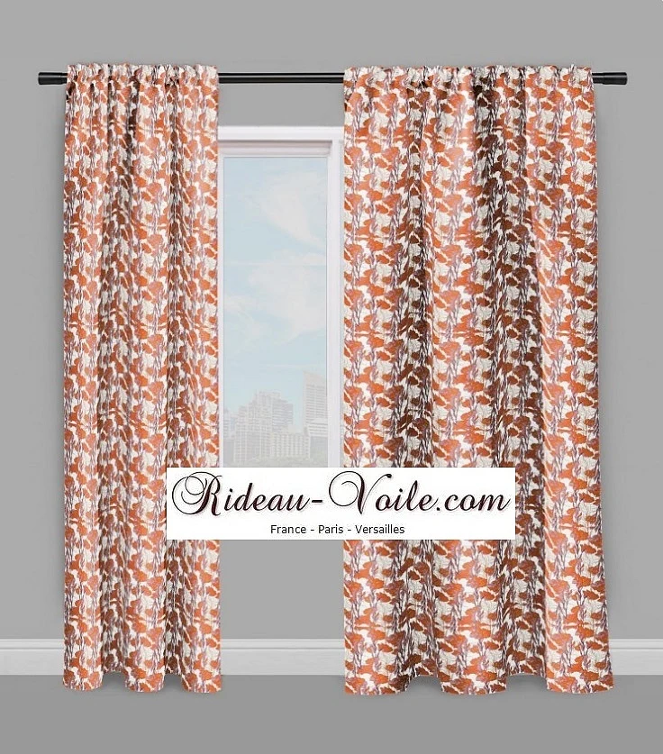 Tissu ameublement mètre fleur lys orange Blummen Rido Blumen muster Vorhang stoff
